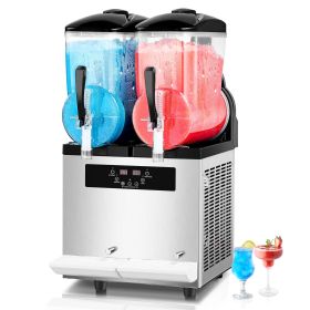 Commercial Slushy Machine, 12Lx2 Double Tank Frozen Drink Machine, 96 Cups Stainless Steel Margarita Smoothie Frozen Drink Maker