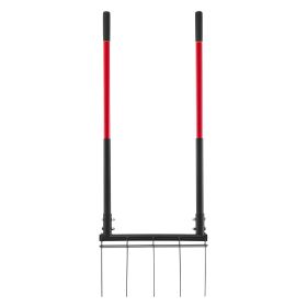 Broad Fork, 5-Tine Pitchfork with Dual Fiberglass Handles, Heavy Duty Garden Fork , Ergonomic U-Shaped Design Broadfork Hand Tiller